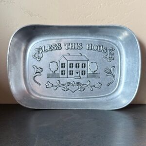 Wilton Armetale Silver Bless This House Tray